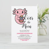 Over de maan Schattige Axolotl met Pasen ei  Kaart (Staand voorkant)