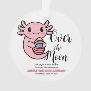 Over de Maan Schattigee Axolotl met paasei Ornament