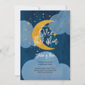 Over de maan sprankelende maan kinderen Verjaardag Kaart (Voorkant)