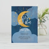 Over de maan sprankelende maan kinderen Verjaardag Kaart (Staand voorkant)