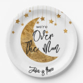 Over de maan sprankelende maan kinderen Verjaardag Papieren Bordje (Voorkant)