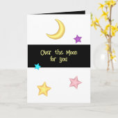 Over de maan sterren planeet aangepaste tekst groe kaart (Gele Bloem)
