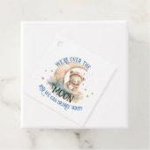 Over de maan Teddy Bear Baby Jongensdouche Bedankjes Labels (In situ)