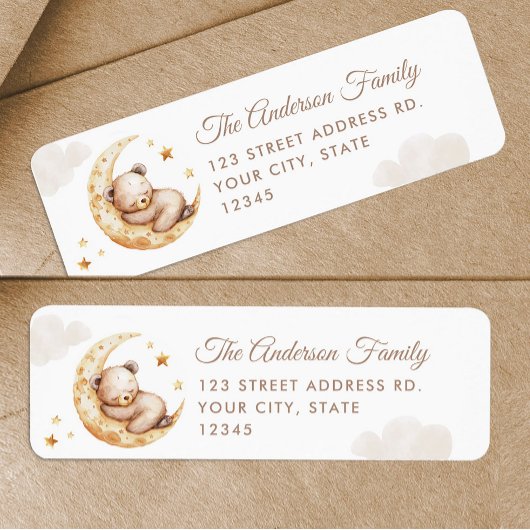 Over de Maan Teddy Bear Retouradres Etiket