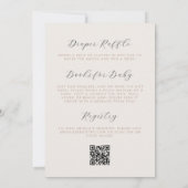 Over de Maan Teddy Beer Boho QR Code Baby Borrel Kaart (Achterkant)