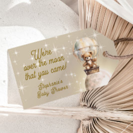 Over de Maan Teddybeer Hemelse Baby Shower Cadeaulabel