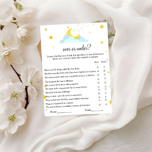Over de maan thema Over of onder baby shower game Briefkaart
