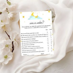Over de maan thema Over of onder baby shower game Kaart