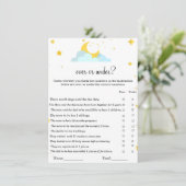 Over de maan thema|Over of onder baby shower game Kaart (Staand voorkant)