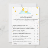 Over de maan thema|Over of onder baby shower game Kaart (Voorkant)