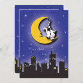 Over de maan | Uitnodiging voor Baby shower (Voorkant / Achterkant)