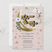 Over de maan | Uitnodiging voor Star-Baby shower (Voorkant)