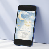 Over de Maan voor Baby Shower Uitnodiging