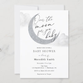 Over de maan voor je Baby Moon en Stars Shower Kaart