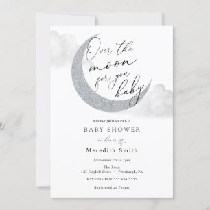 Over de maan voor je Baby Moon en Stars Shower Kaart