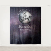 Over de Maan Waterverf Baby Shower Wandkleed (Voorkant)