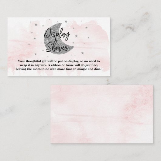 Over de maan | Weergaveschol voor Baby shower voor Informatiekaartje (Voorkant / Achterkant)