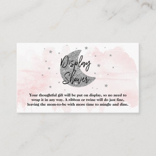 Over de maan | Weergaveschol voor Baby shower voor Informatiekaartje (Voorkant)