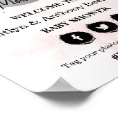 Over de maan | Welkomstbord van Baby shower Meisje Poster (Hoek)