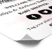 Over de maan | Welkomstbord van Baby shower Meisje Poster (Hoek)