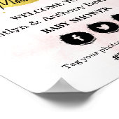 Over de maan | Welkomstbord van Baby shower Meisje Poster (Hoek)