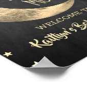 Over de maan | Welkomstteken Baby shower Poster (Hoek)