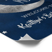 Over de maan | Welkomstteken Baby shower Poster (Hoek)