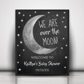 Over de maan | Welkomstteken Baby shower Poster