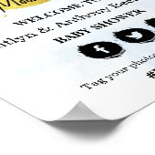 Over de maan | Welkomstteken voor Baby shower jong Poster (Hoek)