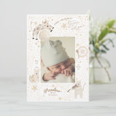 Over de maan Whimsical Birth Aankondiging (Staand voorkant)