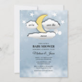 Over de Maan Wolken en Sterren Baby shower Kaart (Voorkant)