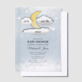 Over de Maan Wolken en Sterren Baby shower Vellum Uitnodigingen (Offset)
