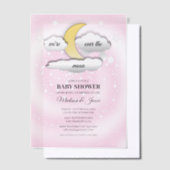 Over de Maan Wolken & Sterren Baby shower Vellum Uitnodigingen (Offset)
