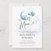 Over de Maan Wolken Vliegtuigcode Baby Boy Shower Kaart (Voorkant)