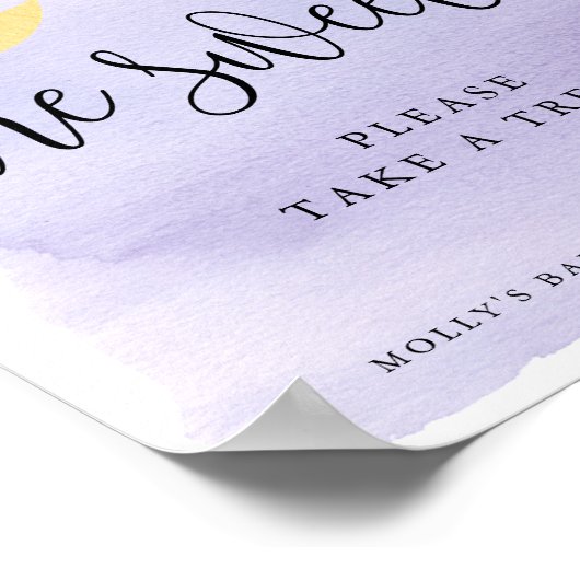 Over de maan zijn Paarse baby's zoet Poster (Hoek)