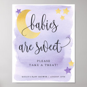 Over de maan zijn Paarse baby's zoet Poster