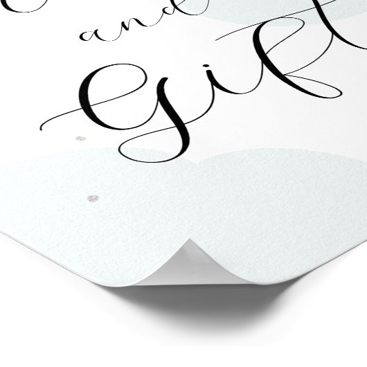 Over de maan Zilver en Blauwe Kaarten en het Teken Poster (Hoek)