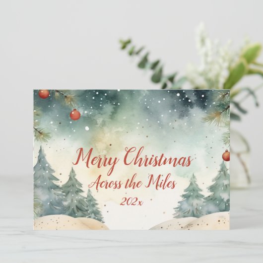 "Over de mijlen" Foto Kerst Kaart (Staand voorkant)