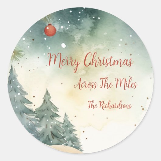 "Over de mijlen" Kerst stickers (Voorkant)