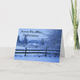 Over de mijlen Kerstmis Feestdagen Kaart