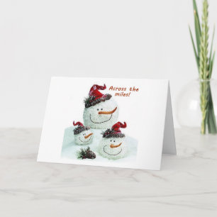 OVER DE MIJLEN KERSTWENSEN VAN SNEEUWMANNEN FEESTDAGEN KAART