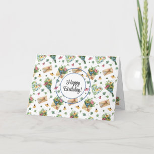 Over de mijlen mooie aquarel gelukkige verjaardag kaart
