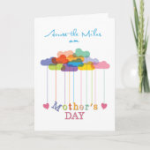 Over de Miles, Cute Moederdag Rainbow Clouds Kaart (Voorkant)