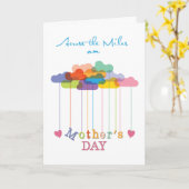 Over de Miles, Cute Moederdag Rainbow Clouds Kaart (Gele Bloem)
