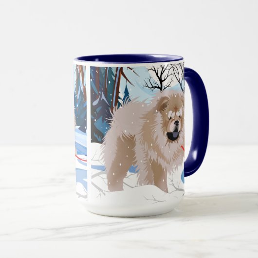 OVER DE mok Fawn/Cinnamon Chow (Voorkant rechts)