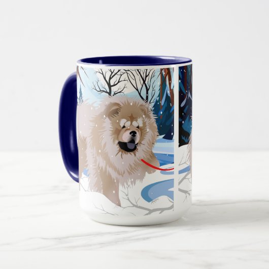 OVER DE mok Fawn/Cinnamon Chow (Voorkant links)