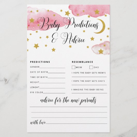 Over de Moon Baby Advice and Predication Card (Voorkant)