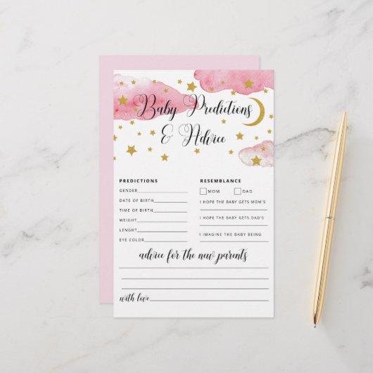 Over de Moon Baby Advice and Predication Card (Voorkant / Achterkant in situ)