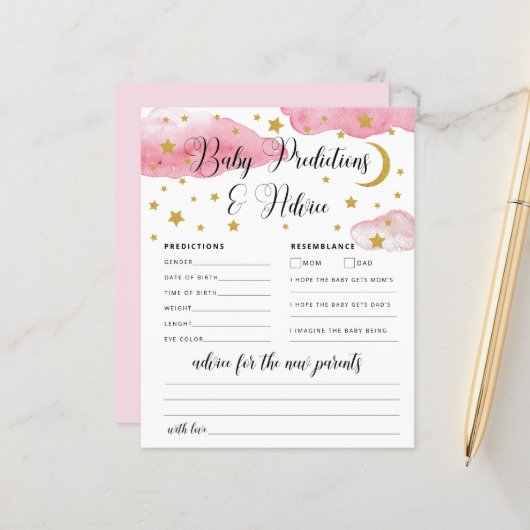 Over de Moon Baby Advice and Predication Card (Voorkant / Achterkant in situ)