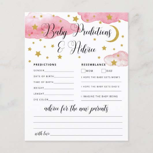 Over de Moon Baby Advice and Predication Card (Voorkant)